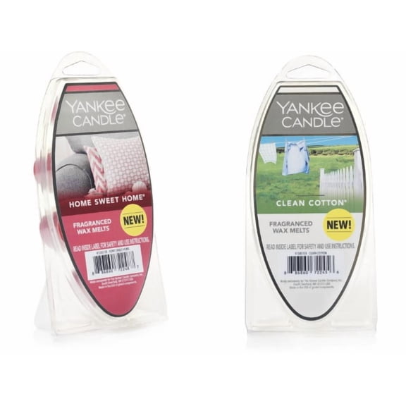 Yankee Candle Wax Melts Pack of 2 - Home Sweet Home and Clean Cotton