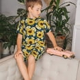 thumbnail image 4 of Balery Sunflowers Conjunto de Pijama Infantil de Manga Corta con Estampado – Ropa de Dormir de Algodón Suave-Small, 4 of 6