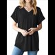 thumbnail image 3 of Blusa Informal de Verano para Mujer, de Corta, con Cuello en V, de Punto, Holgada, , Elegante. Negro XL, 3 of 8