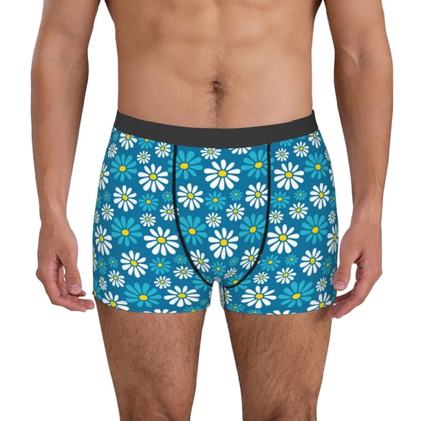 Fotbe Daisies Flowers Calzoncillos Tipo Boxer con Bolsa de Soporte Total para Hombre, X-Temp Fresco, Transpirable y de Secado Rápido-Medium