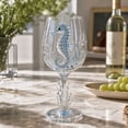 thumbnail image 3 of BUDAO00 Ocean Wine Glass, Seahorse Decorative Stemmed Goblet with 3D Sea Life Design and Coastal Style, Novelty Drinkware for Wine, Table Settings, Beach House Decor and Ocean Lovers, 3 of 6