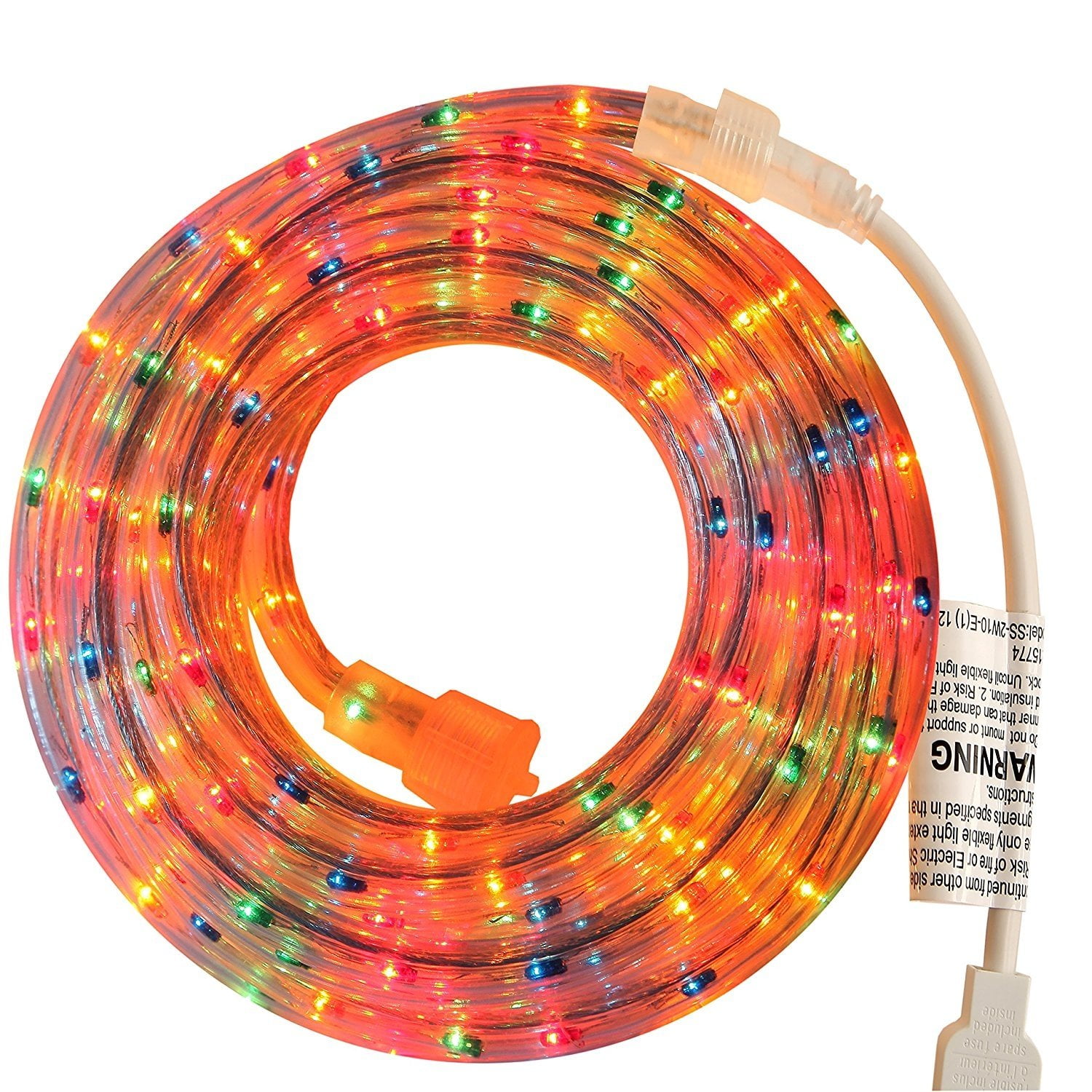 PERSIK Rope Light Outdoor Indoor 18 Feet, 216 MultiColor Incandescent