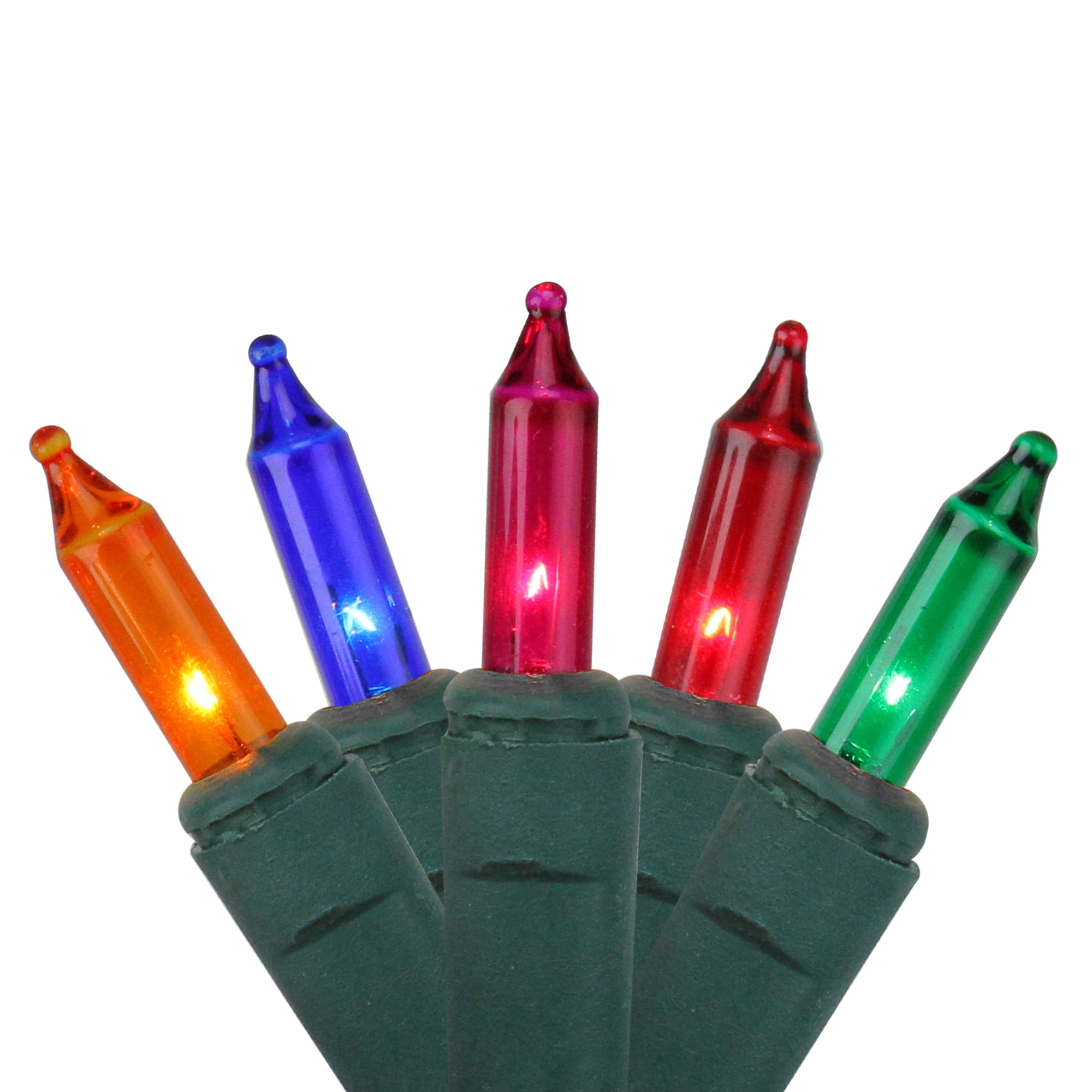 100Count Multicolor Everglow Mini Icicle Christmas Light Set, 4.5ft