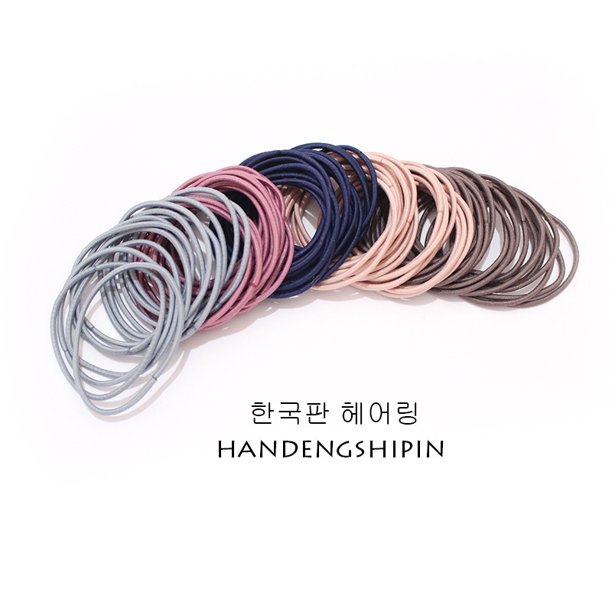 0.2 Anillo para el cabello coreano simple y delgado sin costuras, accesorios para el cabello, base básica, bandas de goma para el cabello para niños, cuerda para el cabello, cuerda para la cabeza
