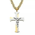 thumbnail image 5 of QQTDFG Jesus Crucifixion Cross Pendant For Men Women Stainless Steel Byzantine Necklace-Silver Gold-32 inch Necklace, 5 of 7