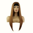 thumbnail image 5 of SUCS Brown Straight Hair Bandana Wig Hair Band Wig Headgear Women Wig, 5 of 5
