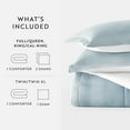 thumbnail image 4 of Noble Linens Down Alternative Ocean Waves White Light Blue Reversible Comforter Set, 4 of 8
