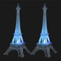 WEAVILUX Eiffel Tower Statue Decor Night Light Plastic Delicate Design 2Pack
