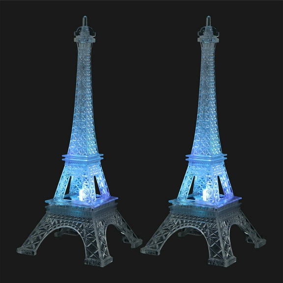 WEAVILUX Eiffel Tower Statue Decor Night Light Plastic Delicate Design 2Pack