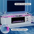 thumbnail image 5 of Waleaf 80" Modern Fireplace TV Stand with 36" Fireplace for TVs Up to 90", 2 Tier TV Console Stand for Living Room, 5 of 6