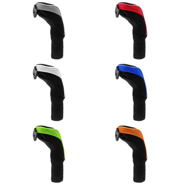 S SERENABLE 6Pcs Long Neck Headcover Golf Club Golf Hybrid Headcovers