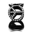 thumbnail image 3 of Womens Black Ring Anillo Para Mujer Stainless Steel Ring with Top Grade Crystal in Clear Angela, 3 of 4