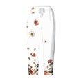 thumbnail image 4 of Pxkloy Floral Capri Pants for Women,Lightweight Women Cotton Crop Capris Floral Print High Rise Casual Solid Linen Dressy Capri Pants for Women Loose Fit Multicolor, 4 of 5