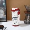 thumbnail image 2 of Coffee Insulated Tumbler with Floral Print & Carry Strap Leak-Proof for Office Daily Use, 2 of 3