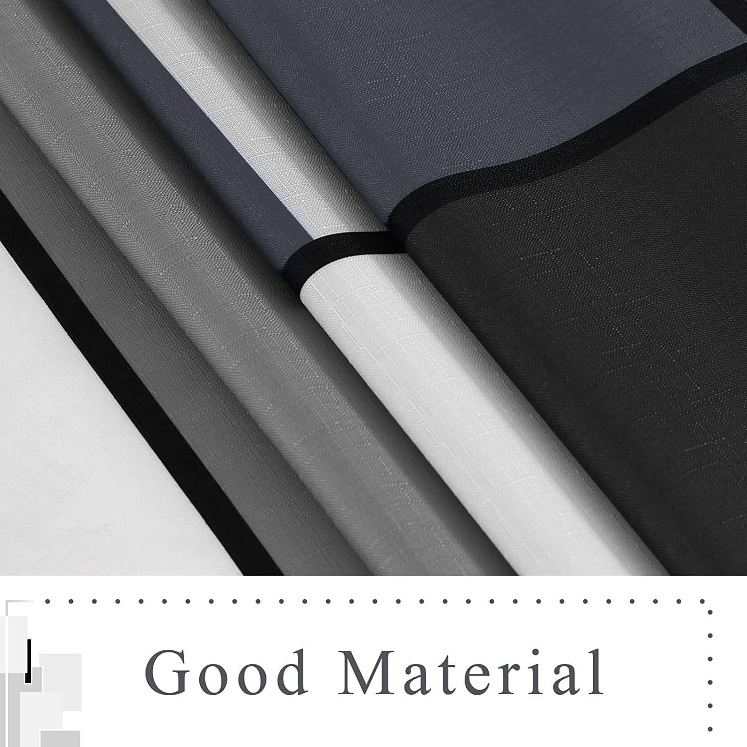 Gray Shower Curtain Set Grey Shower Curtain for Bathroom Slub Fabric Modern Gray Shower Curtain Geometric Bath Curtains Decorative Gray Shower Curtain Set with Hooks Water Repellent, 72x72, Dark Grey