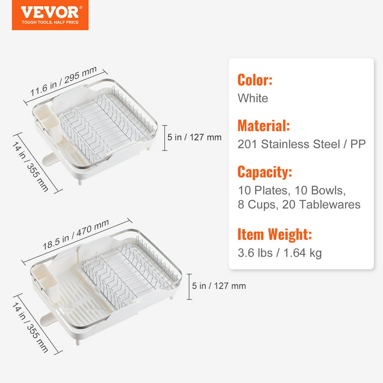 VEVOR Dish Drying Rack Expandable Drainer Stainless Steel Kitchen Utensil  Holder