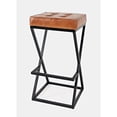 thumbnail image 2 of Jofran Brooks Leather Barstool, 15''Lx15''Wx29''H, Dark Sienna (Set of 2), 2 of 5