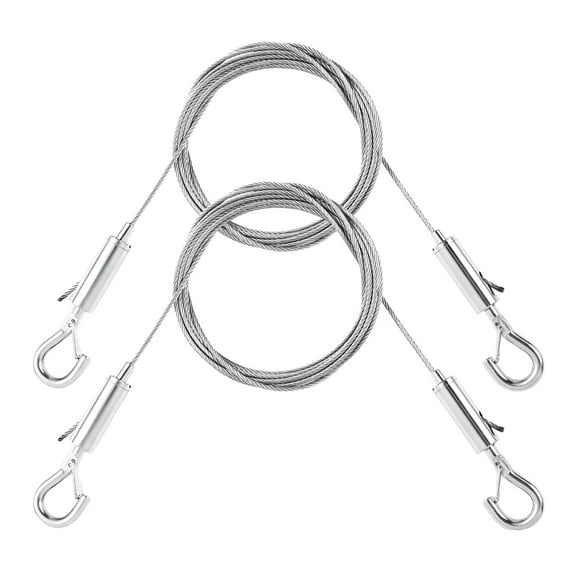 LAMIRO Hanging Wire Lanyard Stainless Steel Heavy Duty Picture Hangers Supports Hanging Hardware,1m x 1.5mm Stainless Steel Wire Rope for Hanging Mirror,Picture,Light Lamp,Basket