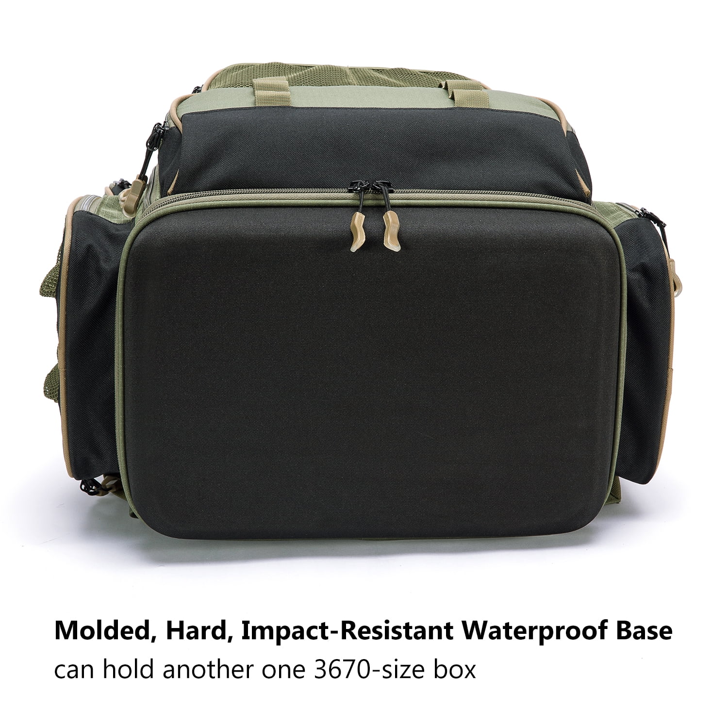 Bassdash Water Resistant Lightweight Tactical Fishing Tackle Box with Protective Rain Cover