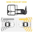 thumbnail image 4 of Towing Mirrors Compatible with 2014 2015 2016 2017 2018 Chevy Silverado GMC Sierra 1500 2500 HD 3500 HD with Power Glass LED Arrow Turn Signal Backup Lamp Running Light Heated Extendable Pair Set, 4 of 7