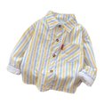 thumbnail image 1 of KYAIGUO Chemise à Rayures pour Bébé Garçon 0-5 Ans Manches Longues Classique Décontractée Printemps Automne, 1 of 9
