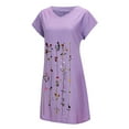 thumbnail image 4 of WTXUE Plus Size Dress, Embroidered Women Sleeves Size Casual Plus V-Neck Short Short Dress Women's Dress, Purple Dress, Purple 4XL, 4 of 6