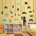 thumbnail image 2 of Pegatinas de pared para sala de juegos brillar controlador de videojuegos vinilo Gamer Boy 21x30cm, 2 of 5