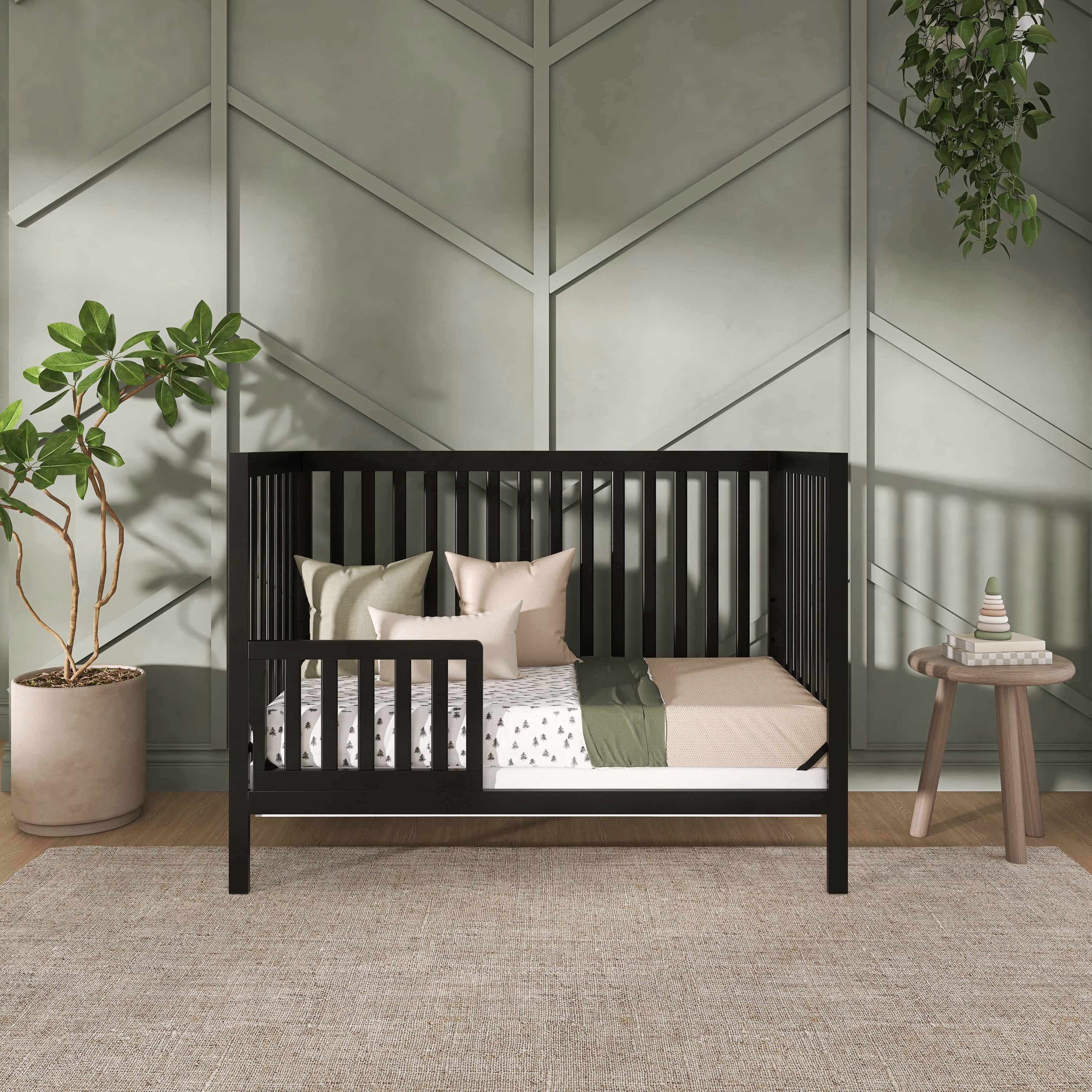 Nursery Bundle, Dream On Me Synergy MOD Crib in Matte Black and Crib & Toddler Mattress Bundle