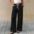 thumbnail image 3 of DJDLJWCJ Teen Girls Fleece Lined Sweatpants 5-15 Thickened Winter Warm Wide Leg Athletic Pants Elastic Waist Side Pocket Casual Pants Black Size 7, 3 of 9