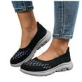 thumbnail image 6 of Women's Low Top Mesh Walking Tennis Shoes Lightweight Wedge Platform Non Slip Soft Sole Casual Sneakers Black Size 7, 6 of 6