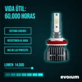 thumbnail image 2 of Luces Led para Auto - EVOLUM - Modelo Ultra Luxury 14,000 lúmenes - Resistencia al Agua - Haz de luz Perfecto: Luz Blanca (H11), 2 of 10