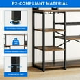 thumbnail image 4 of DEXTRUS 9 Tier Kitchen Bakers Rack with Power Outlets, 39" Freestanding Microwave Stand with Wine Rack & Glass Holder, Kitchen Storage Shelf, Rustic Brown, 4 of 8