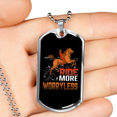 thumbnail image 2 of Ride More Worry Less Horse Dark Necklace Stainless Steel or 18k Gold Dog Tag 24" Chain, 2 of 8