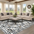thumbnail image 6 of MeyJey Boho Indoor Living Room Area Rug 3'x5', Non-Slip Machine Washable Vintage Oriental Distressed Floor Carpet for Bedroom Dining Kitchen Hallway Nursery, Gray/Brown, 6 of 11