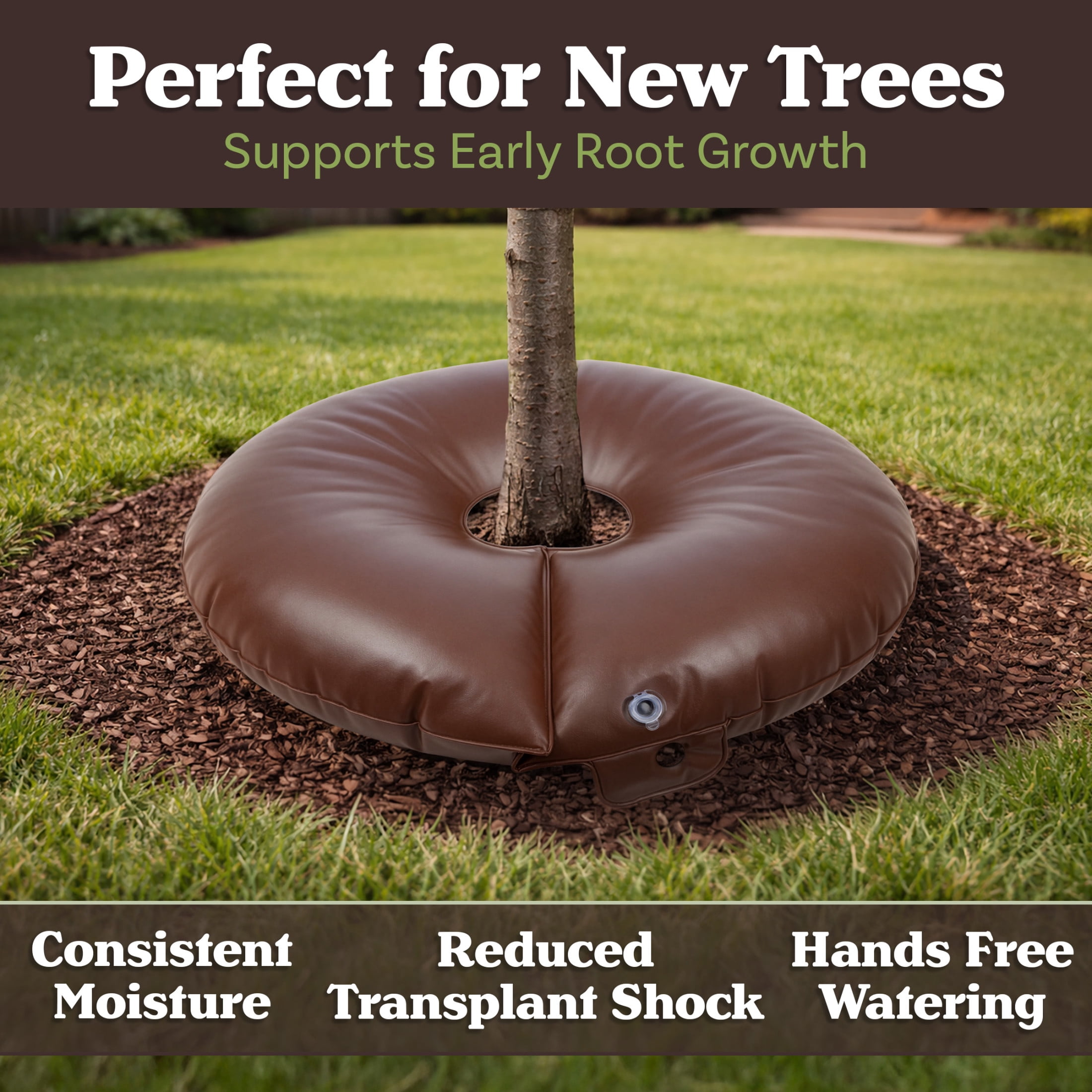Pure Garden 15 Gallon Tree Watering Ring - Heavy Duty PVC Automatic Drip Irrigation System
