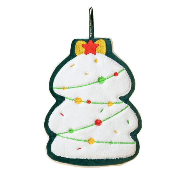 SIYTUAU Design E Christmas Cartoon Pattern Hand Towels Soft Absorbent Hanging Towels For Kitchen Bathroom Holiday Decor E