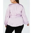 thumbnail image 2 of Womens Blouse Lilac Moon Plus Faux-Wrap Tie Waist 0X, 2 of 4