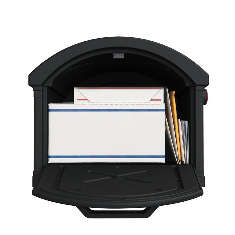 Gibraltar Mailboxes Grand Haven Extra Large Plastic Black Post Mount Mailbox with Post Gibraltar Mailboxes Grand Haven Extra Large Plastic Black Post Mount Mailbox with Post