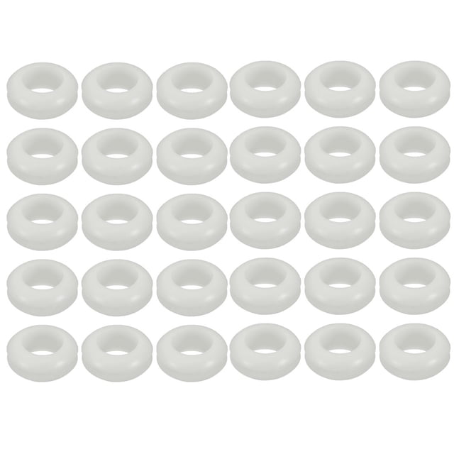 30 unids doble lado de goma ojal ojal anillo de alambre blanco 10mm diámetro interior