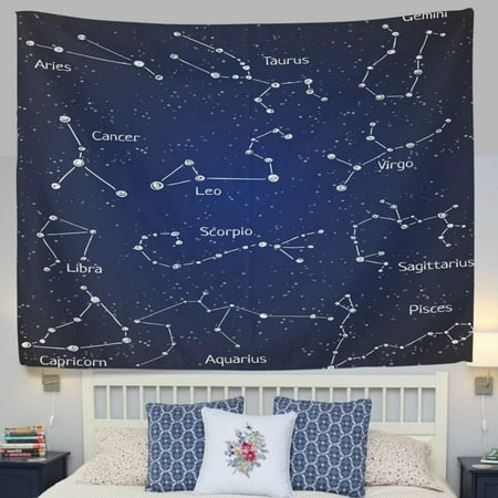 Popcreation 12 Constellation Universe Galaxy E Stars Fabric Popcreation 12 Constellation Universe Galaxy E Stars Fabric Tapestry Throw Dorm Bedroom Art Home Decor Wall Hanging 51x60 Inches