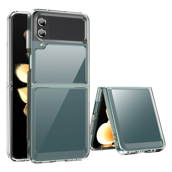 TECH CIRCLE For Galaxy Z Flip 4 Case,[Non-Yellowing][Supports Wireless Charging] Slim Thin Shockproof Transparent Bumper Cover Full Body Protective Clear Case for Samsung Galaxy Z Flip 4 5G 6.7",Clear
