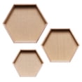 thumbnail image 2 of American Art Decor Honeycomb Floating 3-Piece Wood Wall Shelves Set, Brown - 14.9" H x 17.1" L x 4" D, 2 of 7