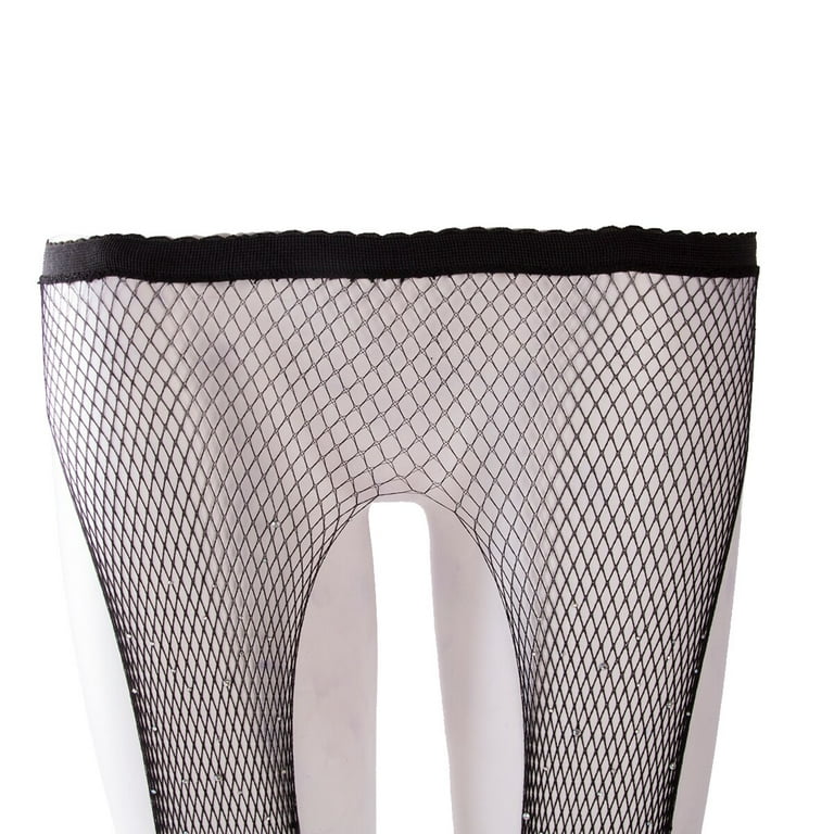 Musuos Women Crystal Rhinestone Fishnet Net Mesh Socks Stockings Tights  Pantyhose Open Stockings 