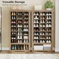 thumbnail image 4 of HOOBRO Shoe Cabinet 8-Tier Heavy Duty Shoe Rack with 24 Cubbies and 3 Hooks Entryway Closet Living Room Gray BG24SC01, 4 of 9