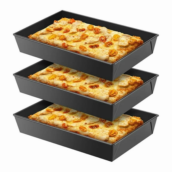 3 Pcs x Detroit Style Pizza Pan-Black Gray
