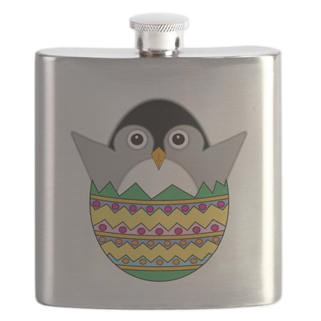 CafePress - Baby Egguin Flask - Stainless Steel Flask 6oz Drinking Flask
