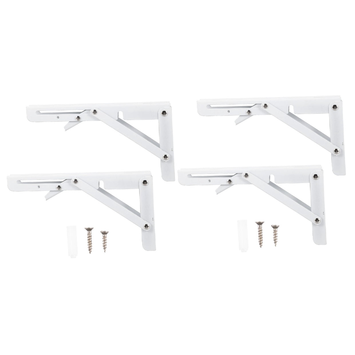 Masteelf 4 PCS 8 inch Folding Shelf Bracket Stainless Steel Triangle Folding Support
