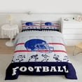 thumbnail image 2 of Homewish Kids Rugby Sport Full Size Comforter Sets,Football City Silhoustte Bedding Comforter Set,Gray Blue Black Bedding Sets For Boys Teens,Super Cozy Room Decor Reversible,3pcs, 2 of 8