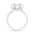thumbnail image 2 of ANGARA Double Japanese Akoya Cultured Pearl Ring with Diamond Accents in 925 Sterling Silver for Women | June Birthstone, Birthday, Anniversary, Jewelry Gift for Women | Pearl Ring, 2 of 7