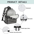 thumbnail image 4 of Black Daisy Flower White Blooms Pattern Backpack for School,Cute School Bag,Schoolbag with Adjustable Shoulder Straps & Padded Back,15.25"x11.5"x5.25", 4 of 5